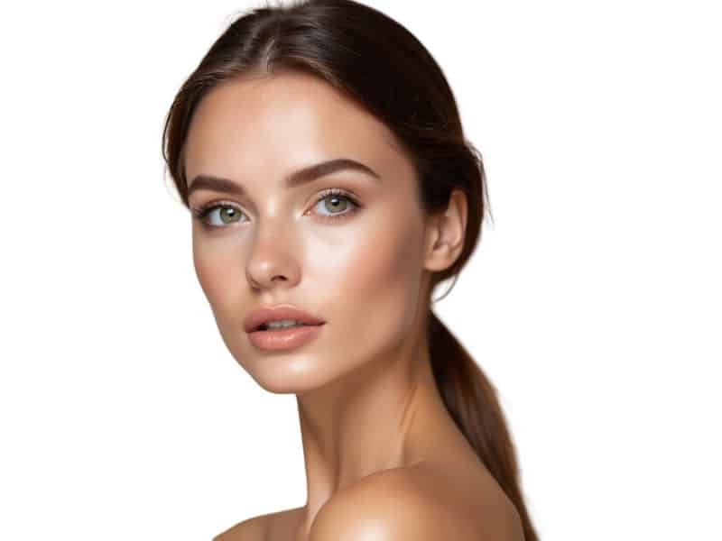 Infos zu PRP-Behandlung München Junge attraktive Frau mit brunetten langen Haaren blickt freundlich in die Kamera